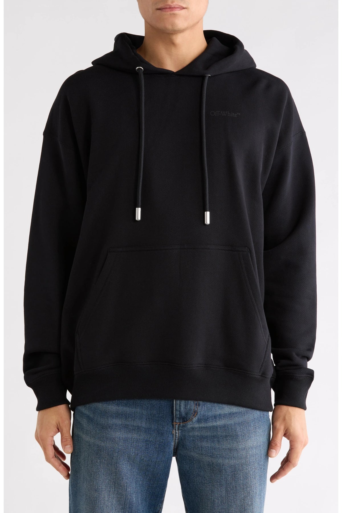 OFF WHITE SLIM ARROW HOODIE BLACK