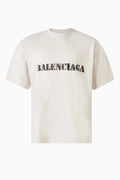 BALENCIAGA STENCIL TYPE CREAM T-SHIRT