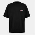 BALENCIAGA POLITICAL CAMPAIGN EMBROIDERED BLACK T-SHIRT