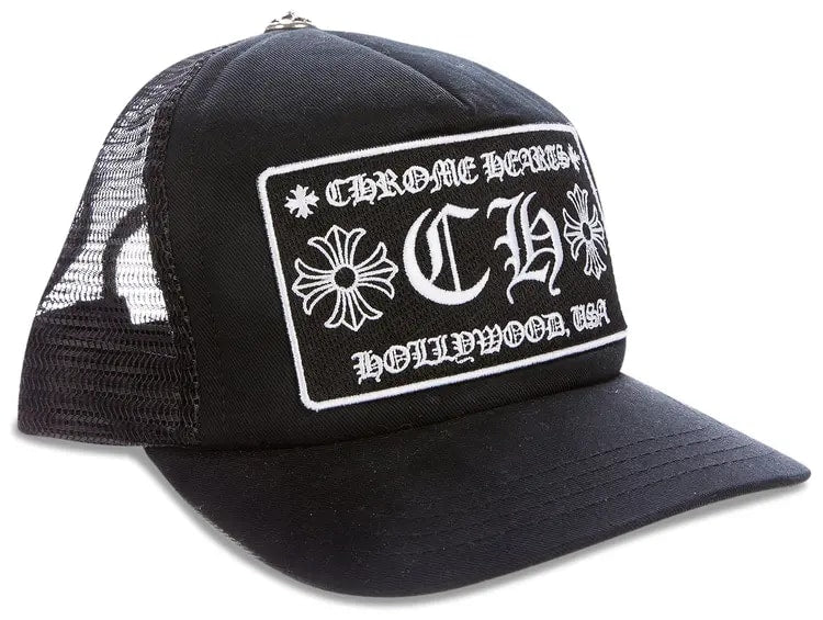 CHROME HEARTS HOLLYWOOD TRUCKER HAT BLACK