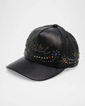 AMIRI STUDDED LEATHER BASEBALL CAP