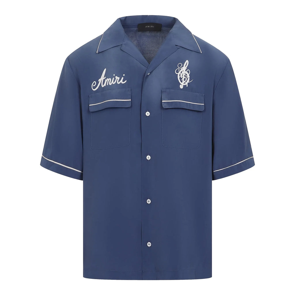 AMIRI SATURDAY NIGHT CAMP SHIRT WASHED BLUE