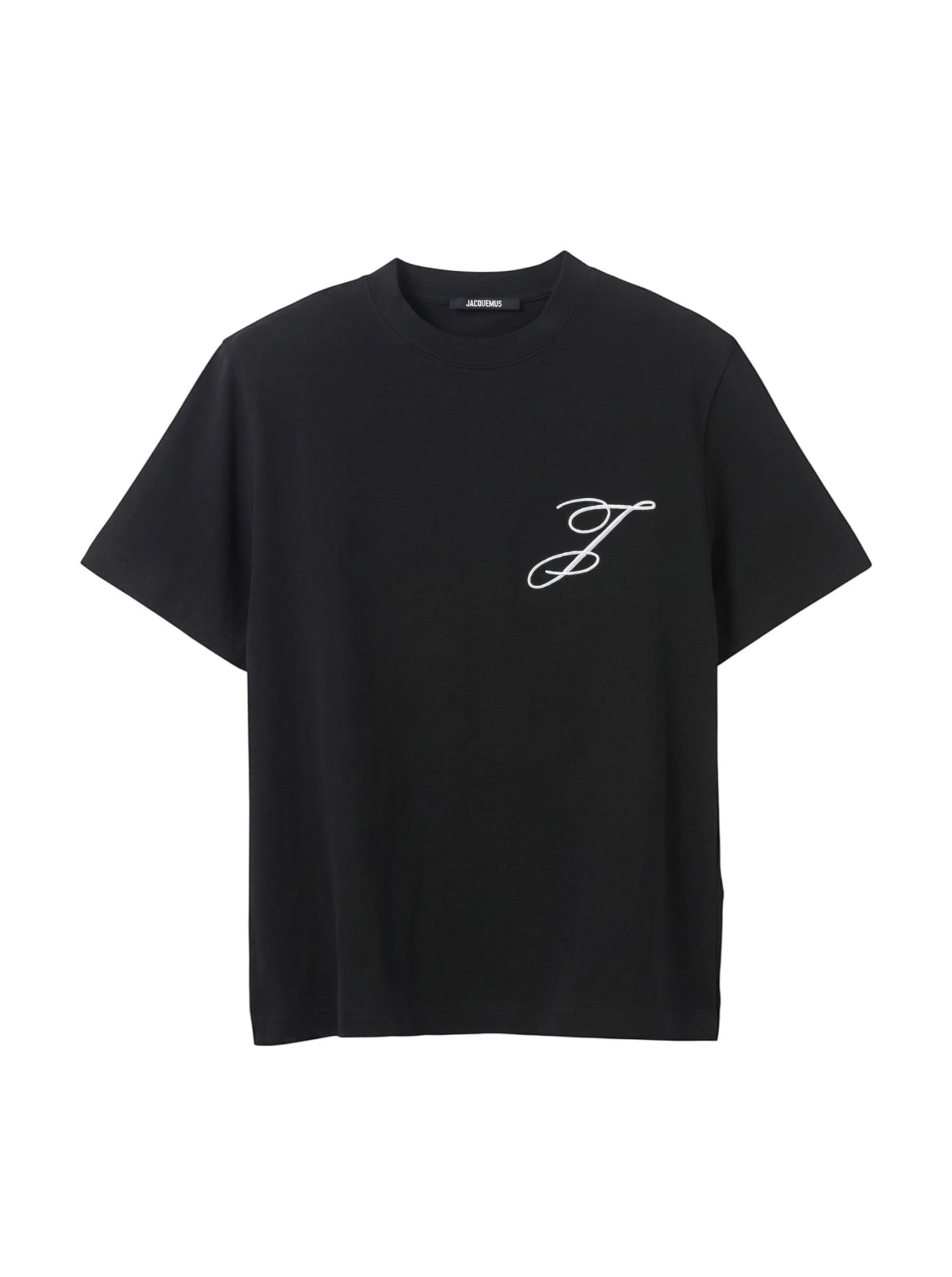 JACQUEMUS THE LOGO EMBROIDERED T-SHIRT BLACK