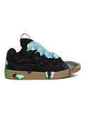 LANVIN X GALLERY DEPT. CURB SNEAKERS PAINT DRIP BLACK