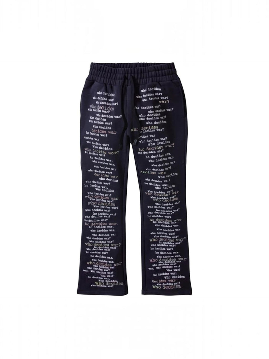 WHO DECIDES WAR WDW SCRIPTURE SWEATPANTS NAVY RHINESTONES