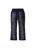 WHO DECIDES WAR WDW SCRIPTURE SWEATPANTS NAVY RHINESTONES