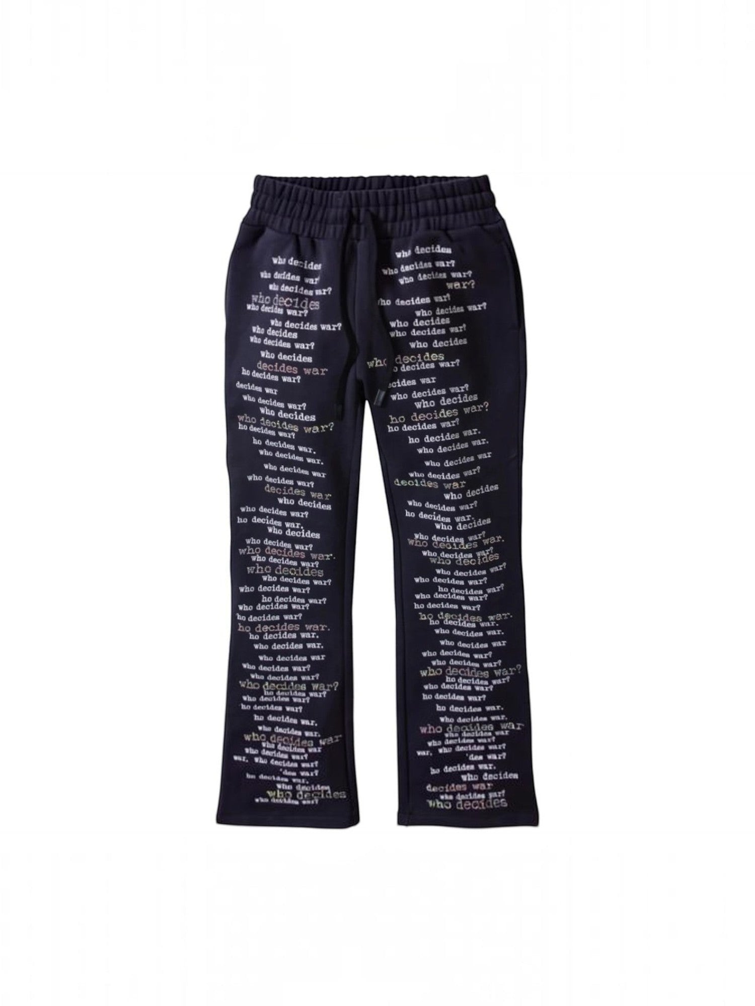 WHO DECIDES WAR WDW SCRIPTURE SWEATPANTS NAVY RHINESTONES