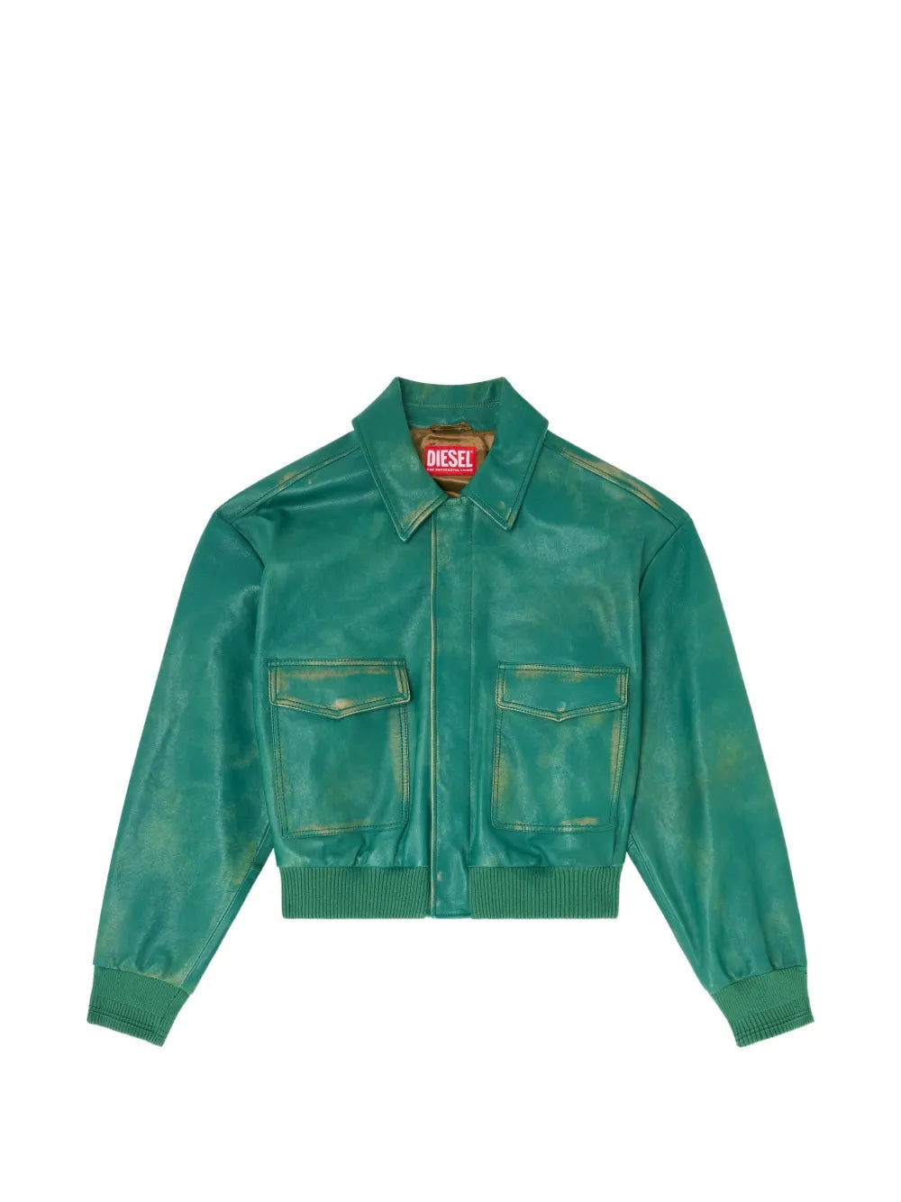 DIESEL AVIATOR LEATHER JACKET GREEN