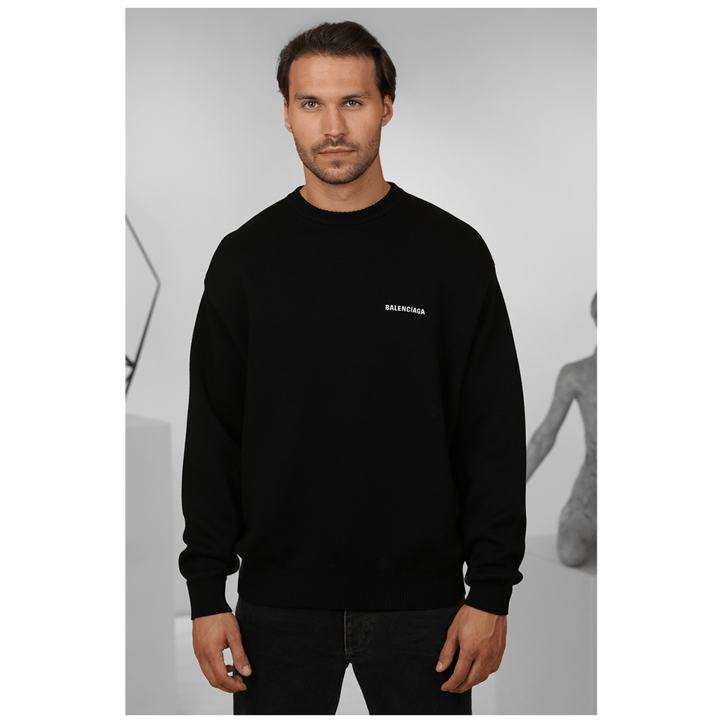 BALENCIAGA LOGO POLITICAL CAMPAIGN SWEATER BLACK