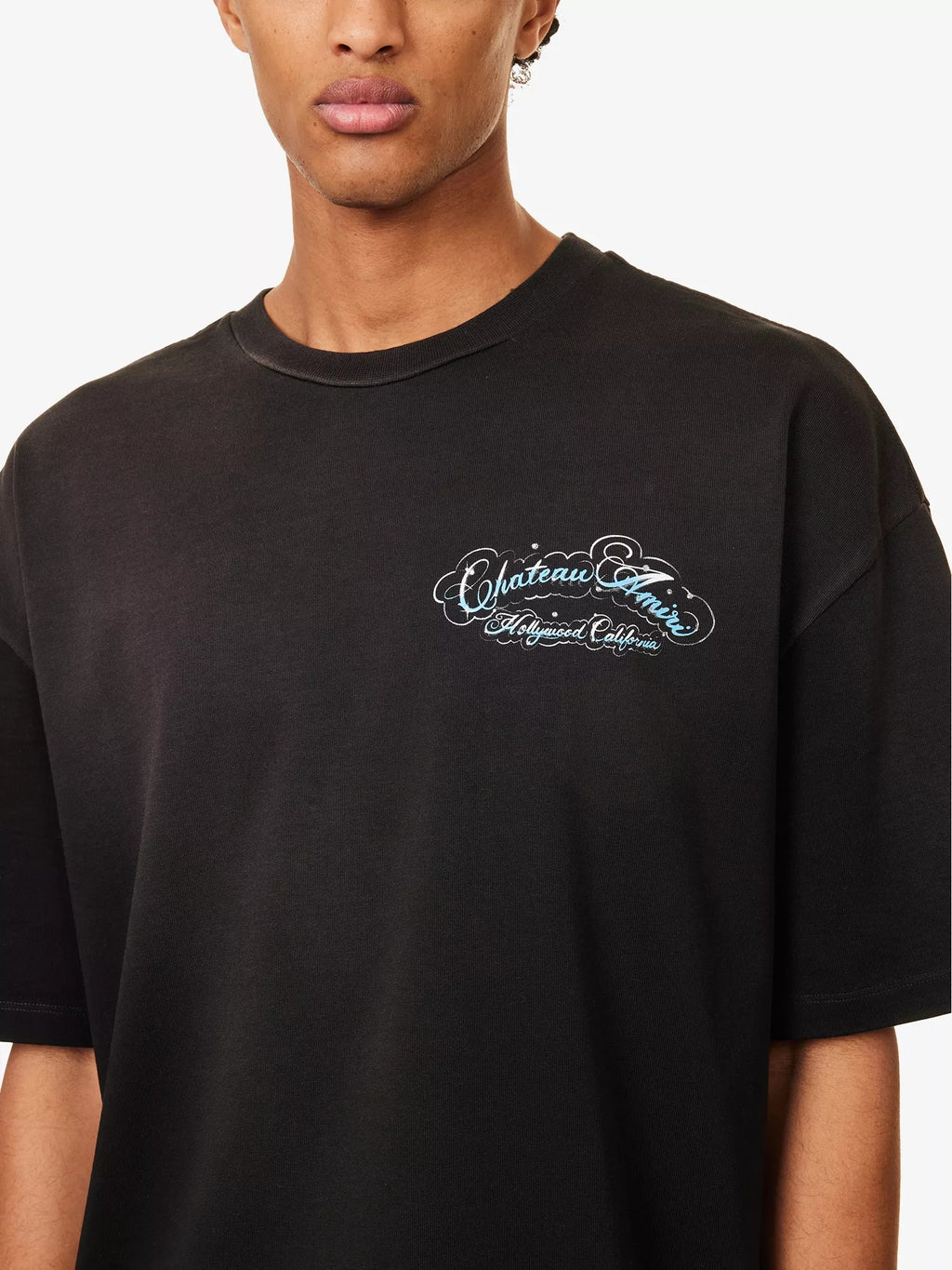 AMIRI BLACK CRYSTAL CHATEAU SCRIPT T-SHIRT