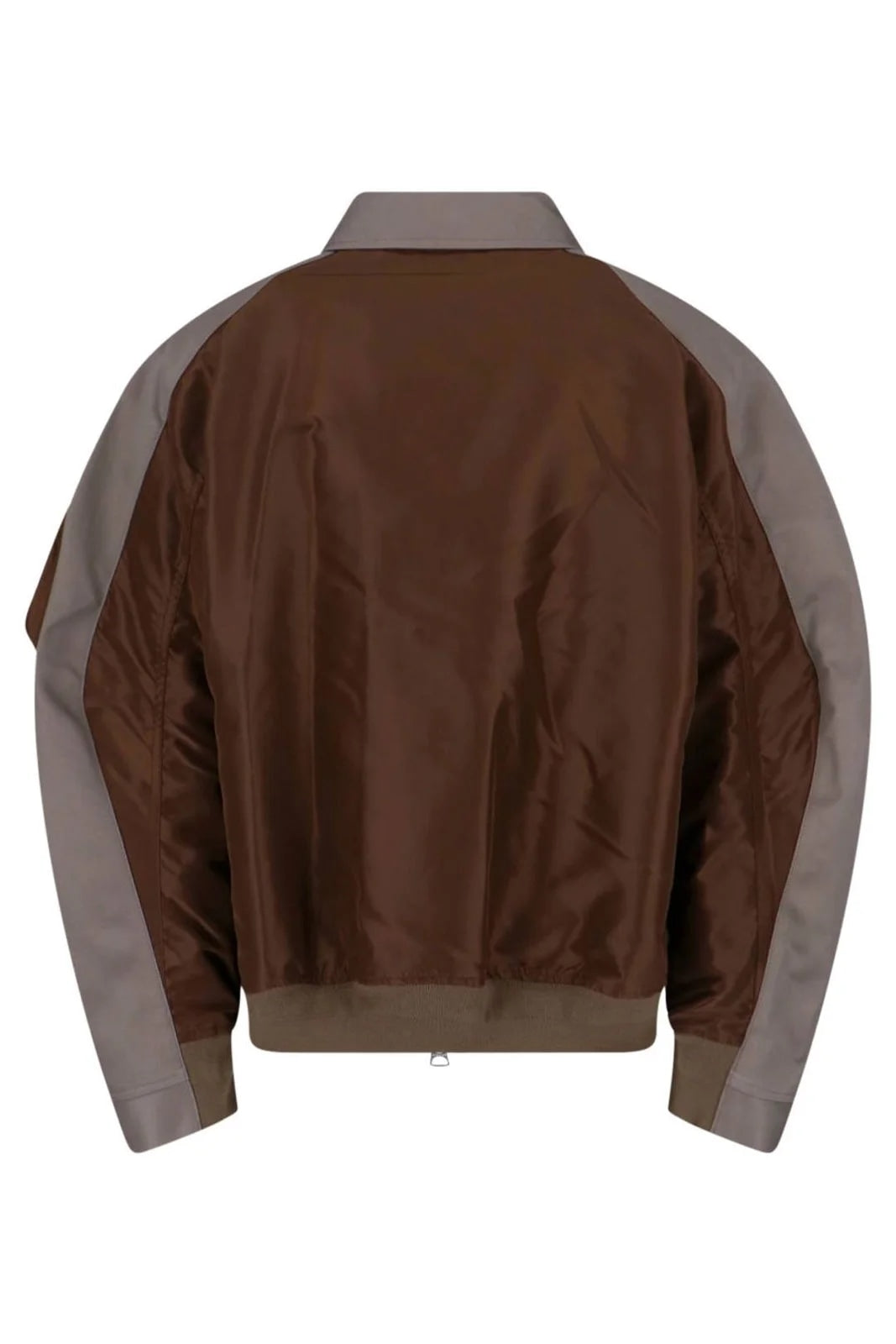 SACAI TWILL COLLARED ZIP-UP BLOUSON BROWN