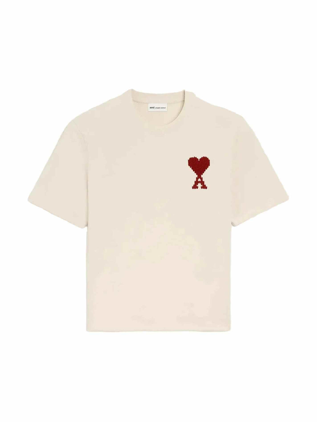 AMI PARIS BEIGE T-SIRT RED HEART