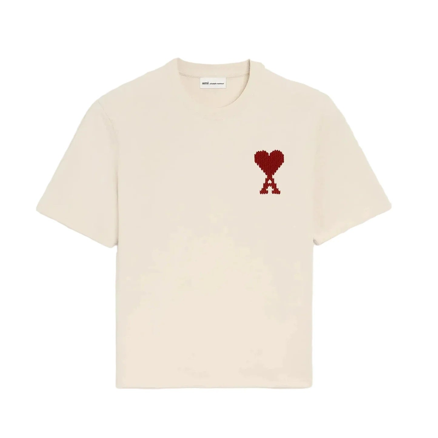 AMI PARIS BEIGE T-SIRT RED HEART