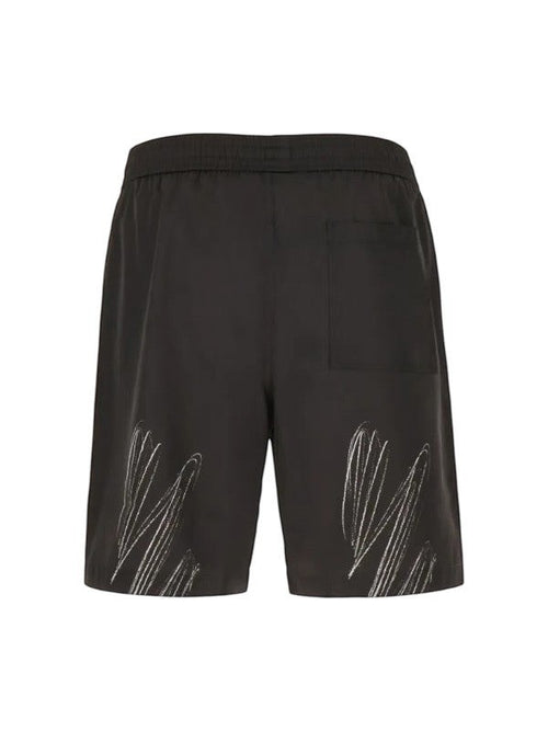OFF WHITE SCRIBBLE DIAGS SWIM SHORTS BLACK