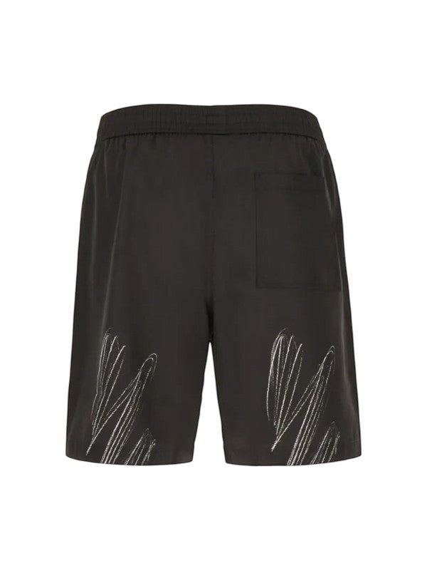 OFF WHITE SCRIBBLE DIAGS SWIM SHORTS BLACK