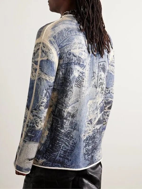 ACNE STUDIOS KARVIAN TROMPE L'OEIL SWEATER BLUE