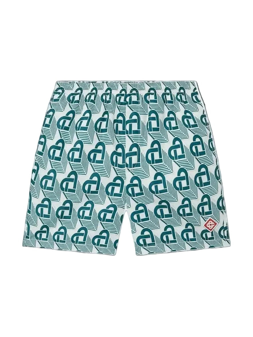 CASABLANCA GREEN MONOGRAM SWIMSHORT