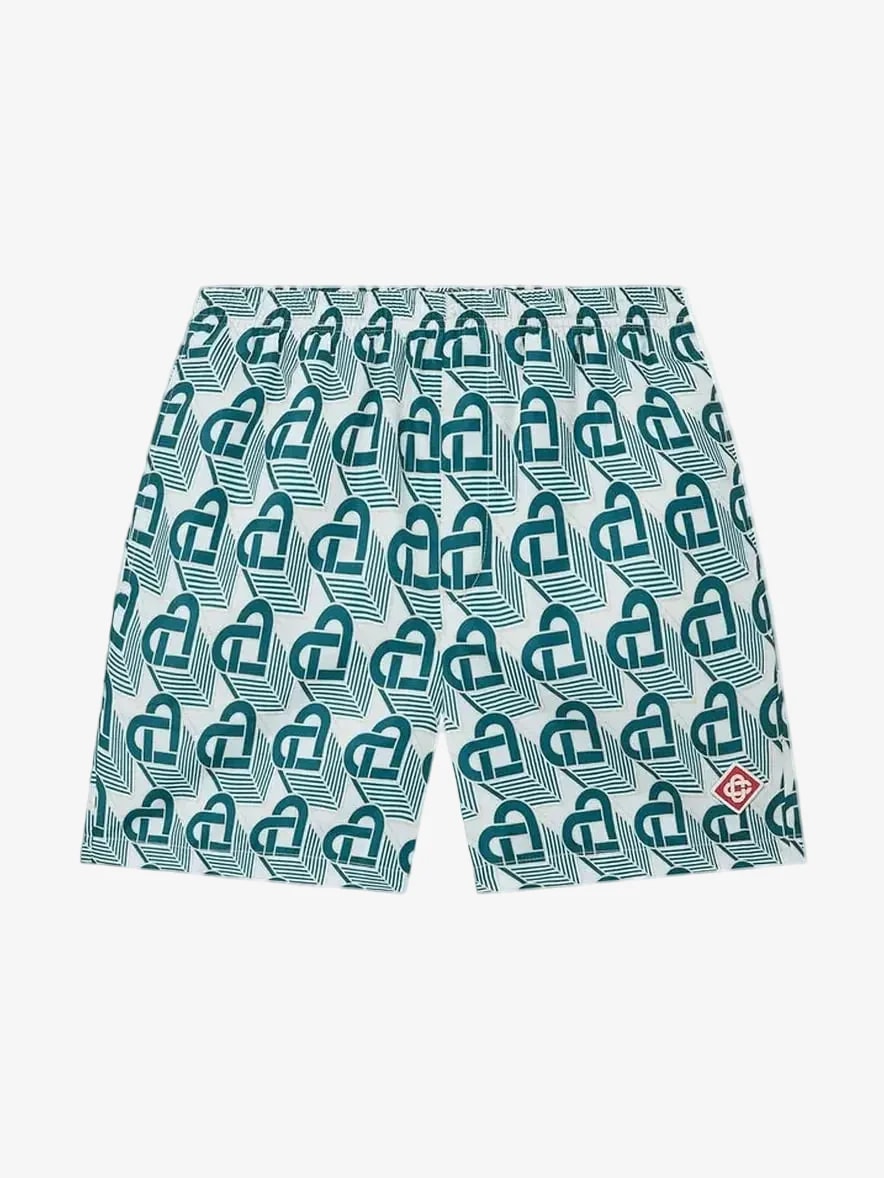 CASABLANCA GREEN MONOGRAM SWIMSHORT