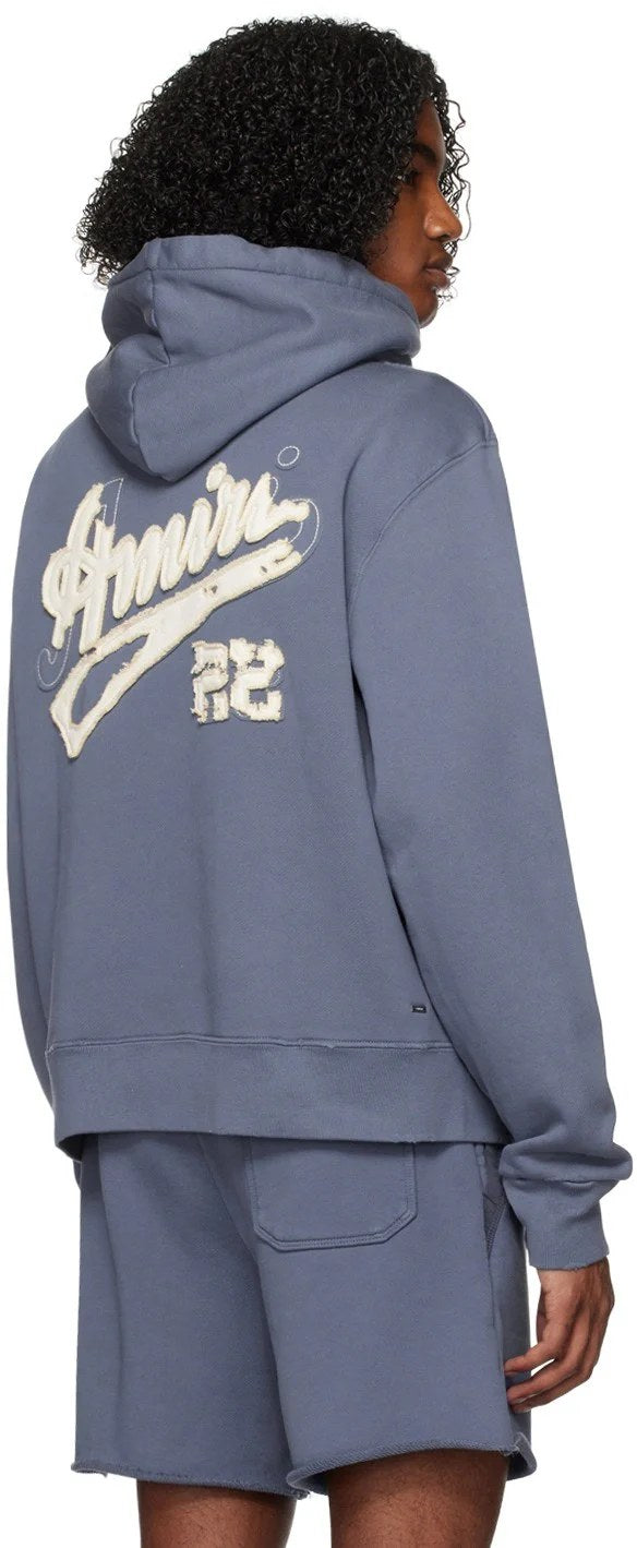 AMIRI 22 DISTRESSED POWDER BLUE HOODIE