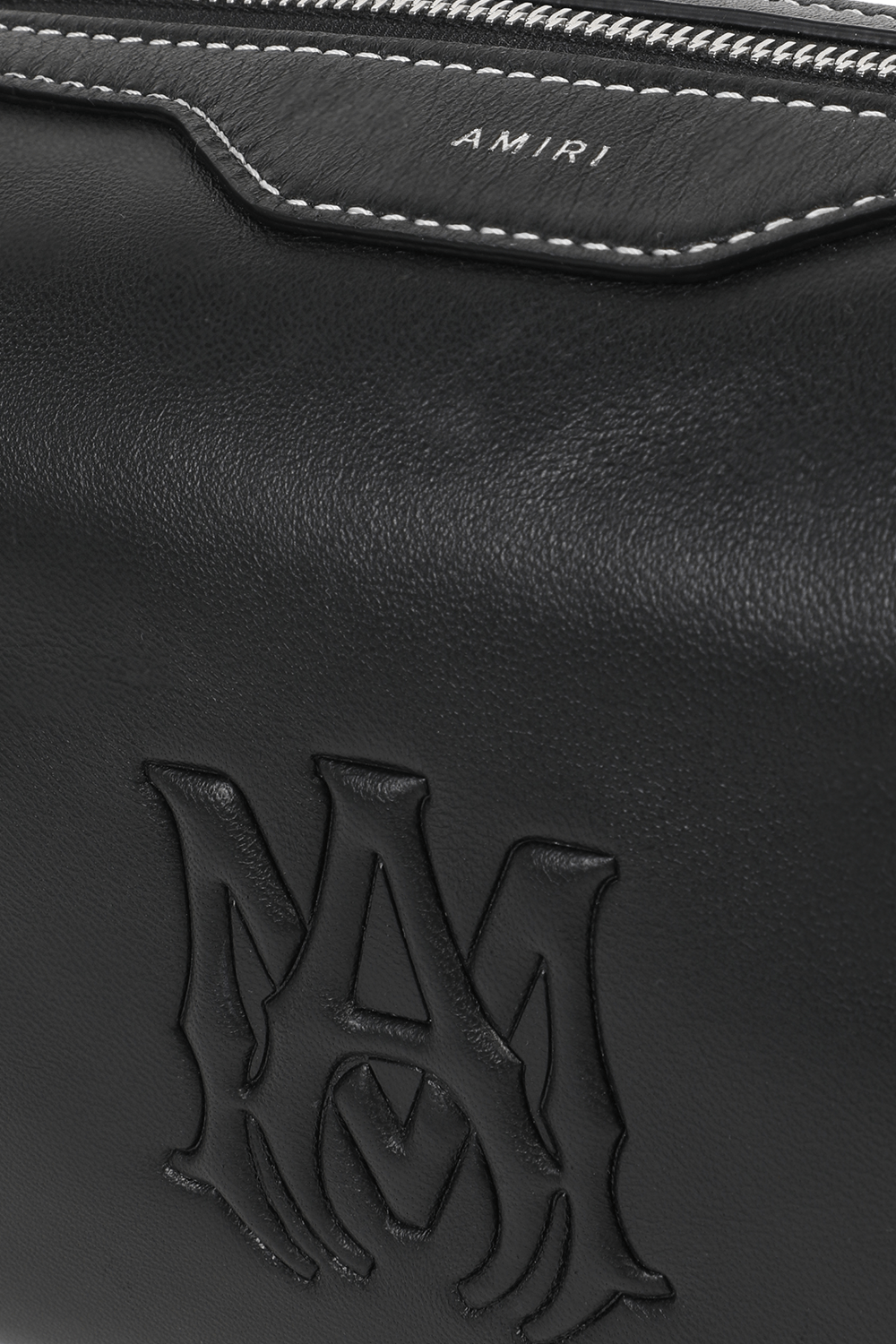 AMIRI LEATHER BLACK TOILETRY BAG