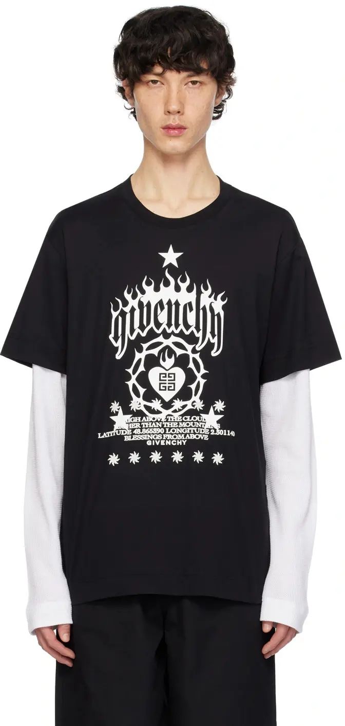 GIVENCHY LAYERED LONG SLEEVE STAR LOGO