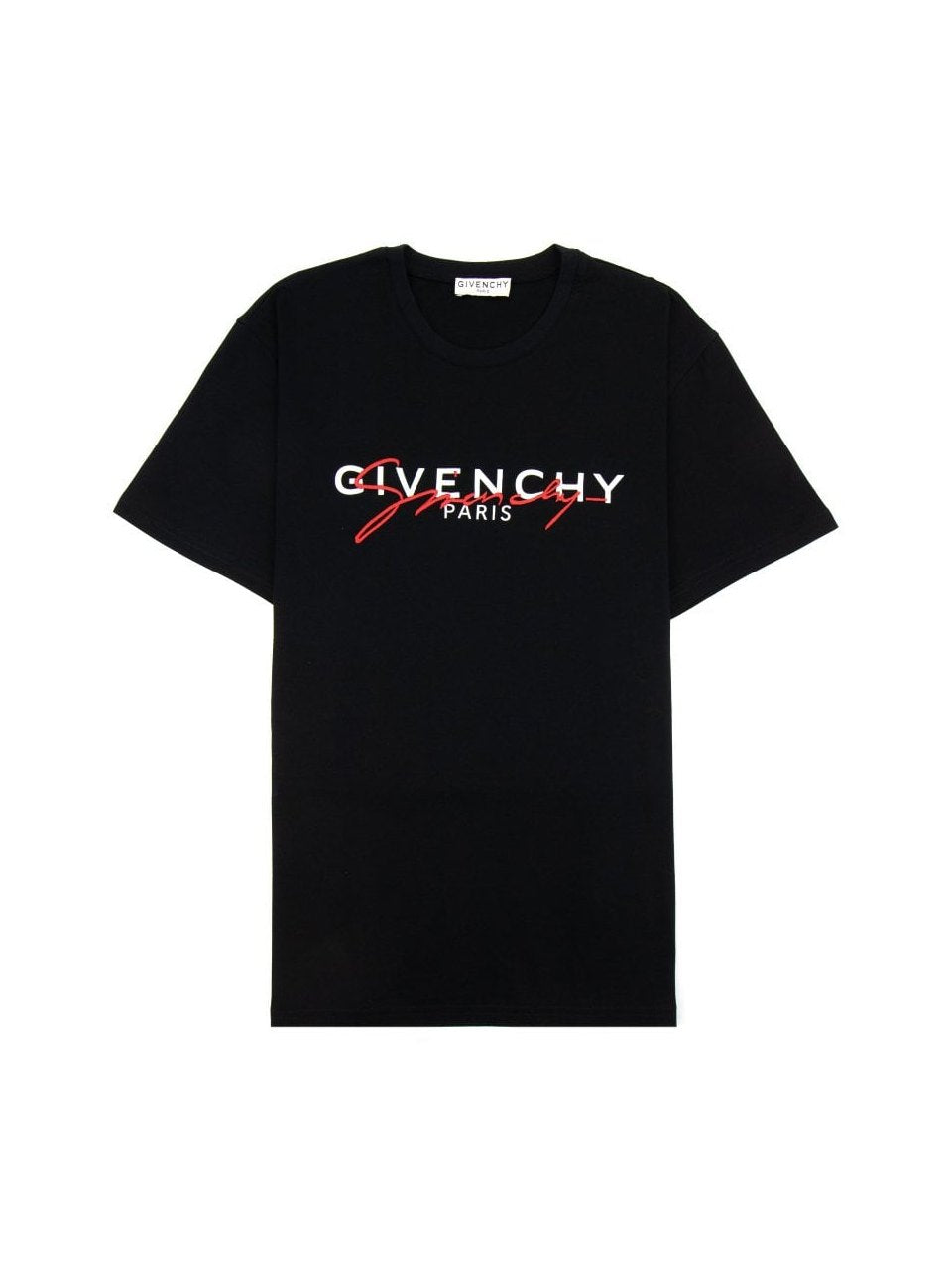 GIVENCHY PARIS EMBROIDERED LOGO BLACK T-SHIRT