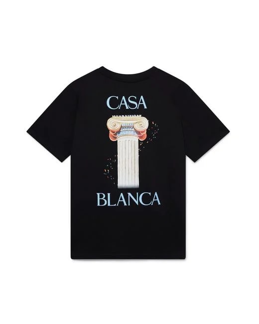CASABLANCA COLONNE T SHIRT BLACK