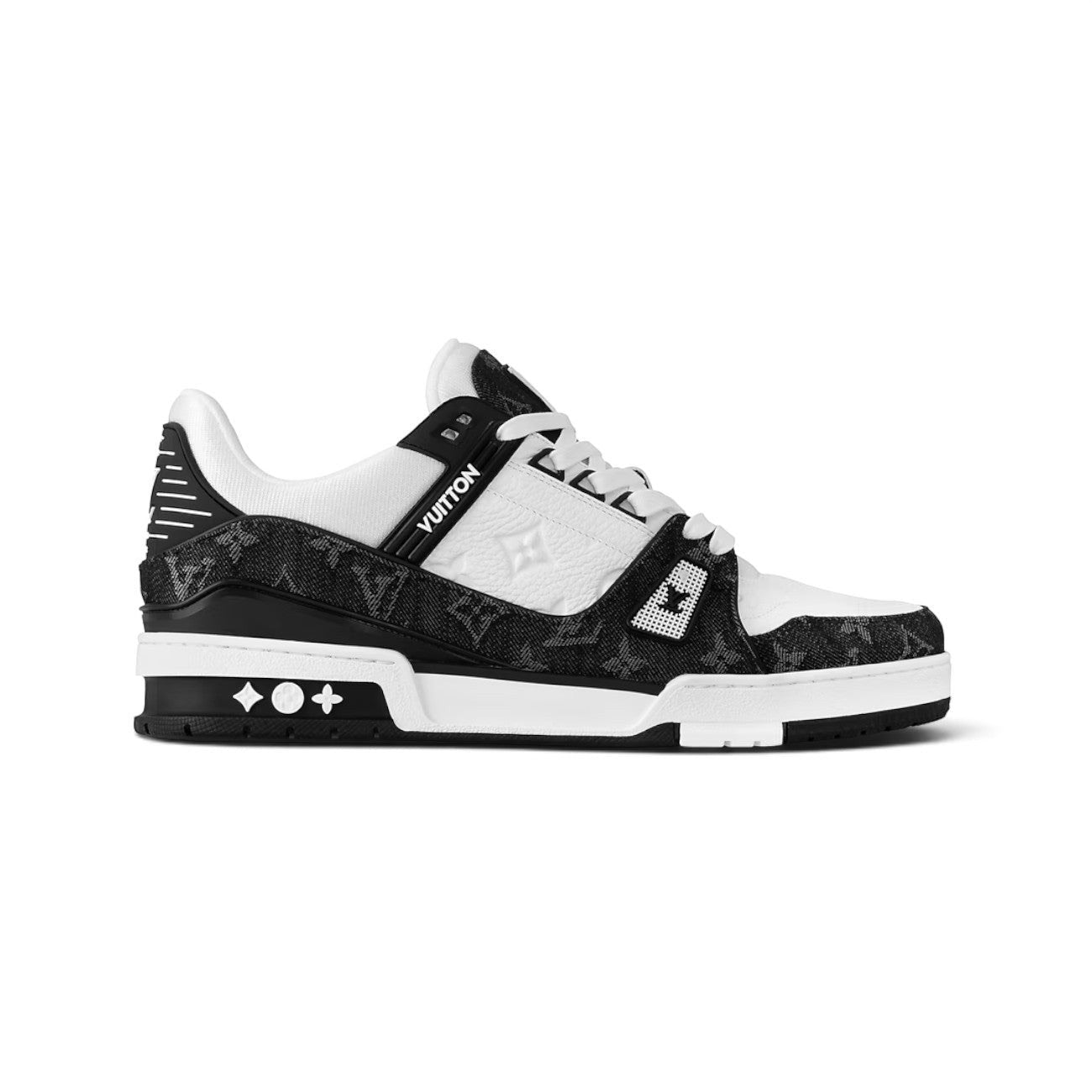 LOUIS VUITTON TRAINER MONOGRAM BLACK WHITE