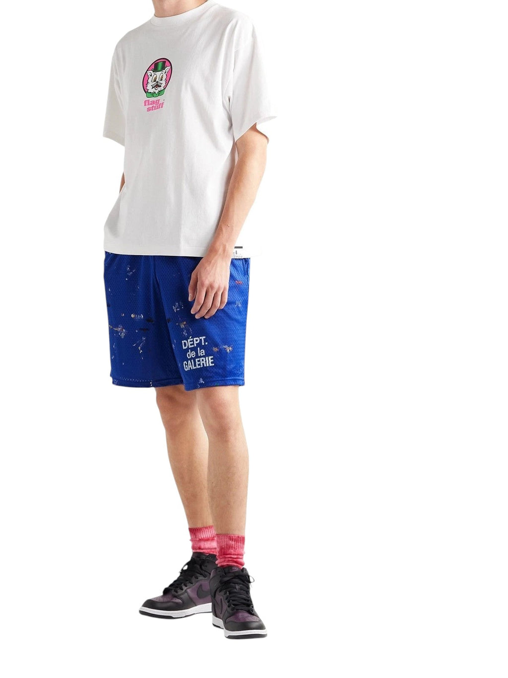 GALLERY DEPT BLUE MESH PAINTED SHORTS