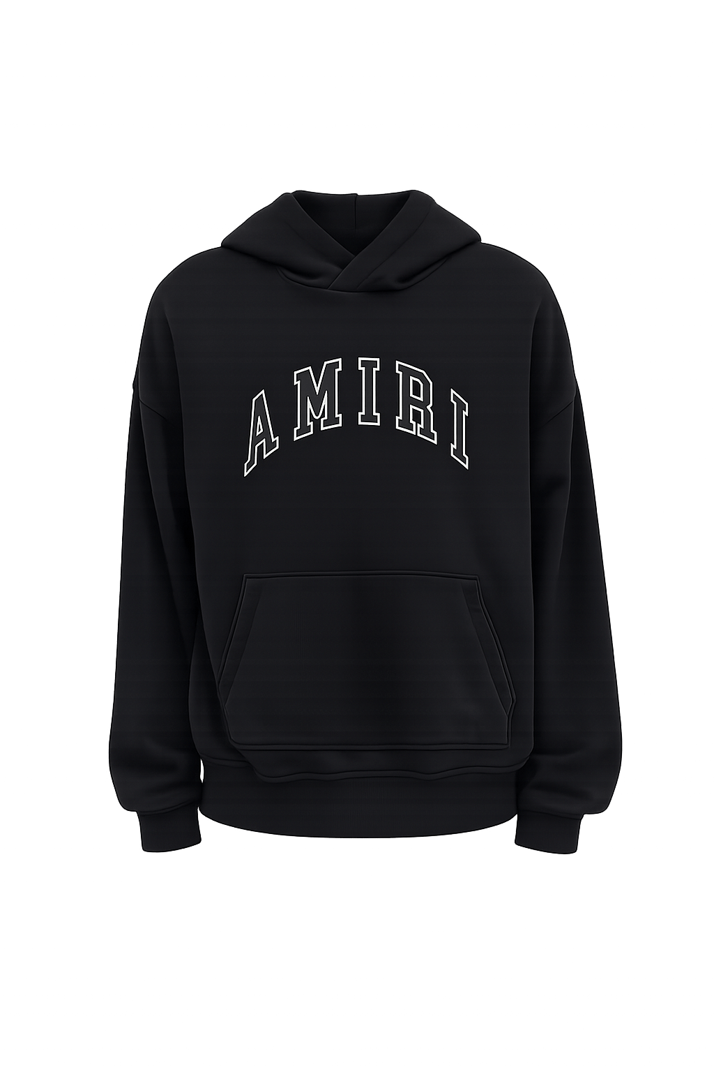 AMIRI LEATHER PATCH ARC LOGO HOODIE BLACK