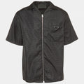 PRADA RE-NYLON ZIP UP LOGO JACKET BLACK