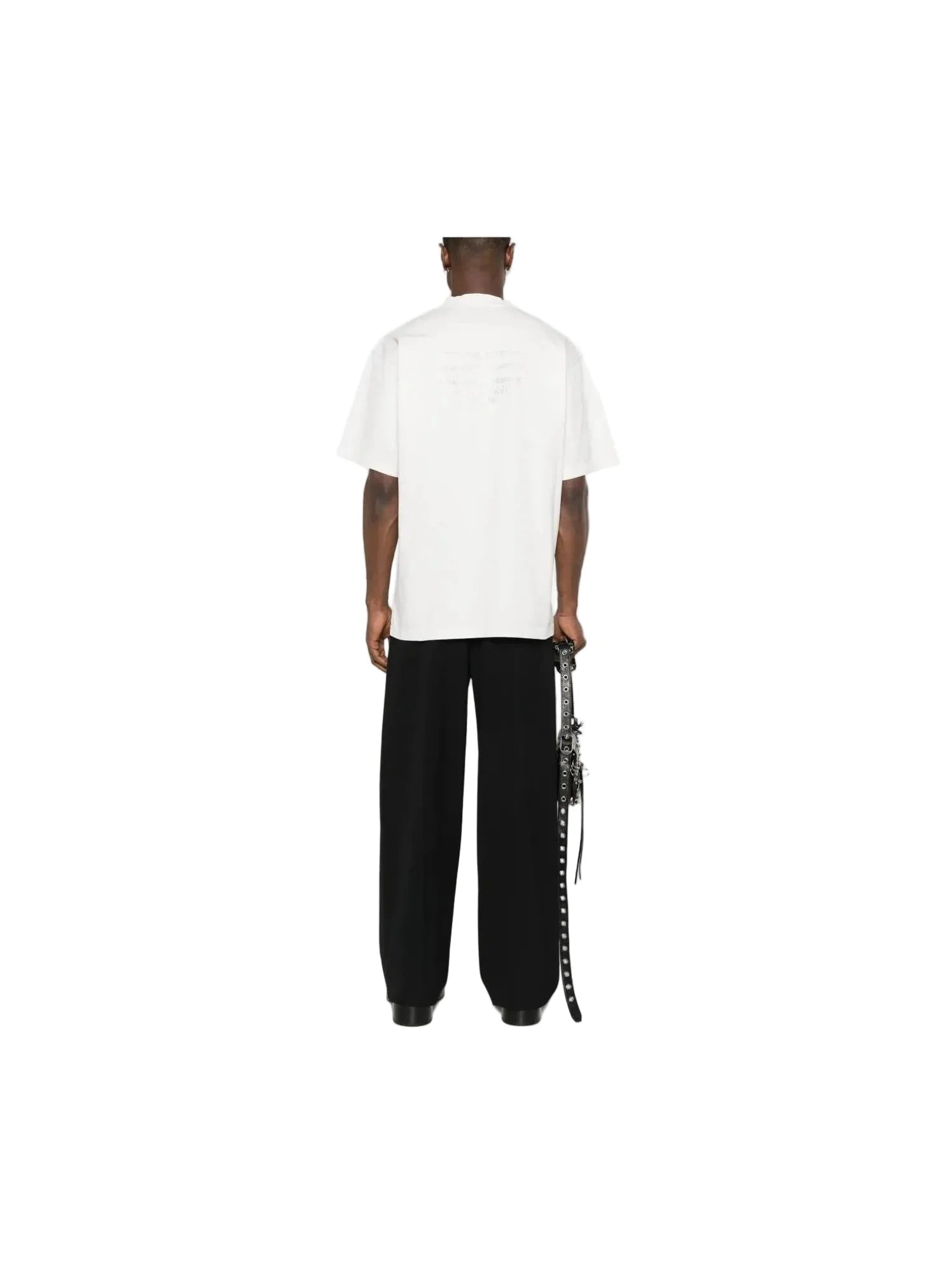 BALENCIAGA BB LOGO RHINESTONES T SHIRT WHITE