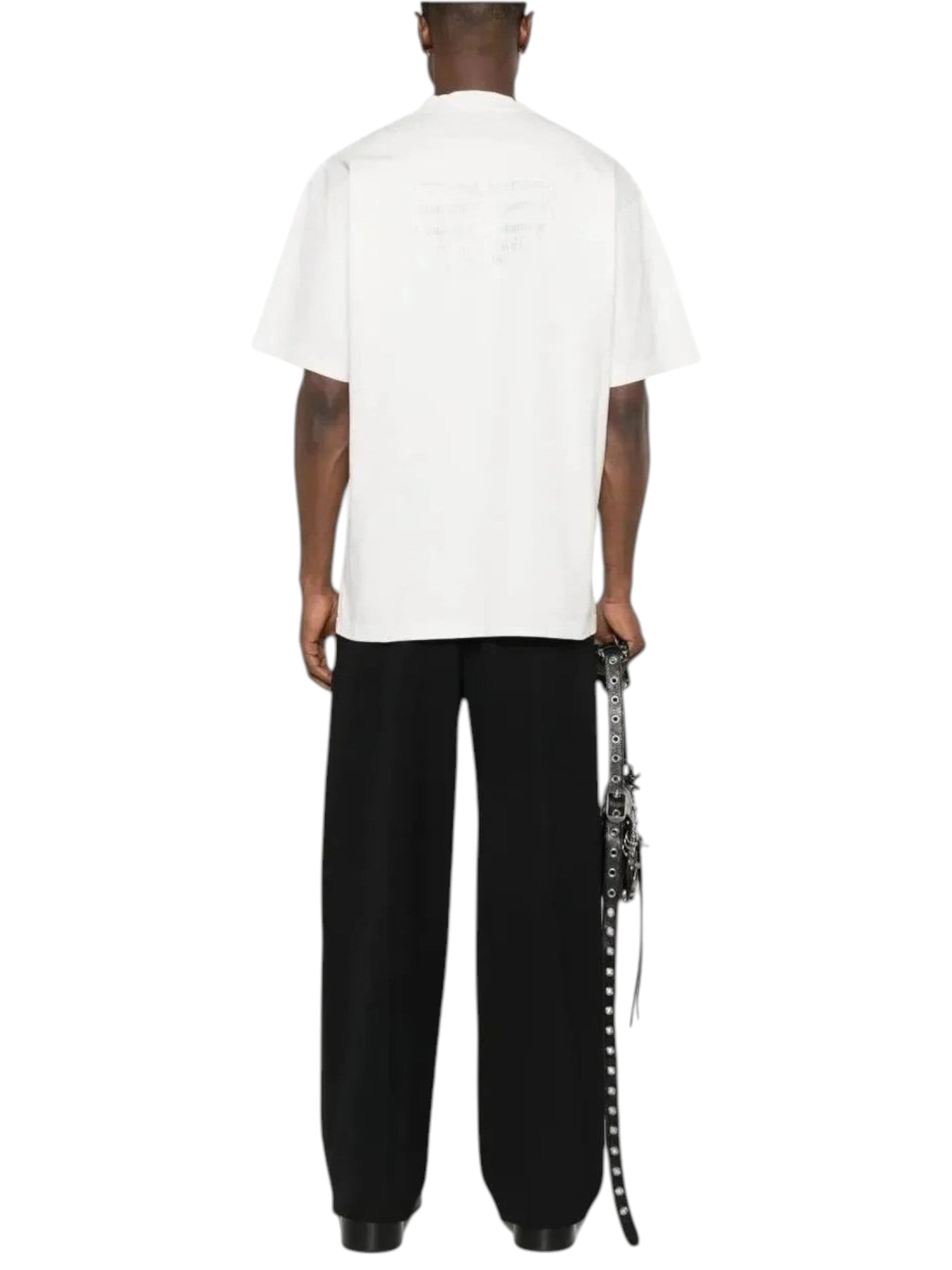 BALENCIAGA BB LOGO RHINESTONES T SHIRT WHITE