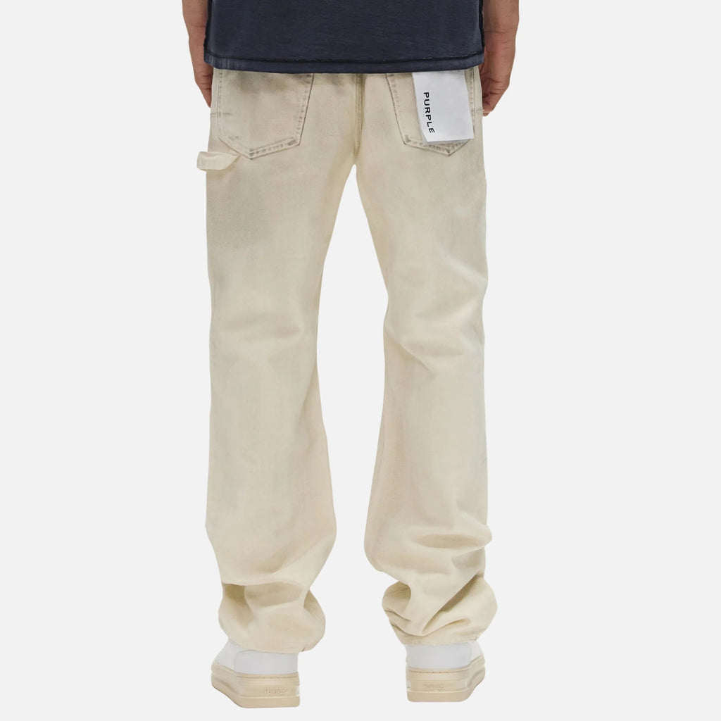 PURPLE BRAND WHITE CANVAS CARPENTER PANTS
