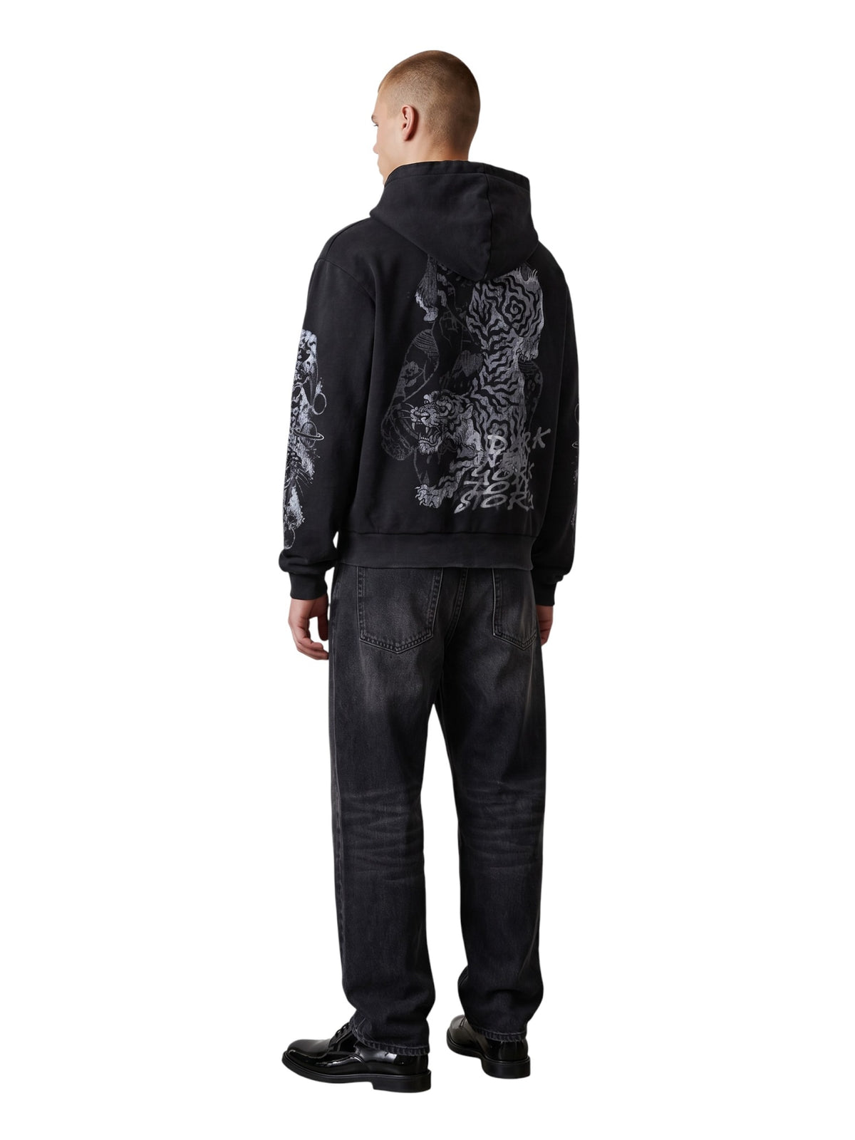 LOST INTRICACY 'TWIN TIGER' BLACK ZIP UP HOODIE