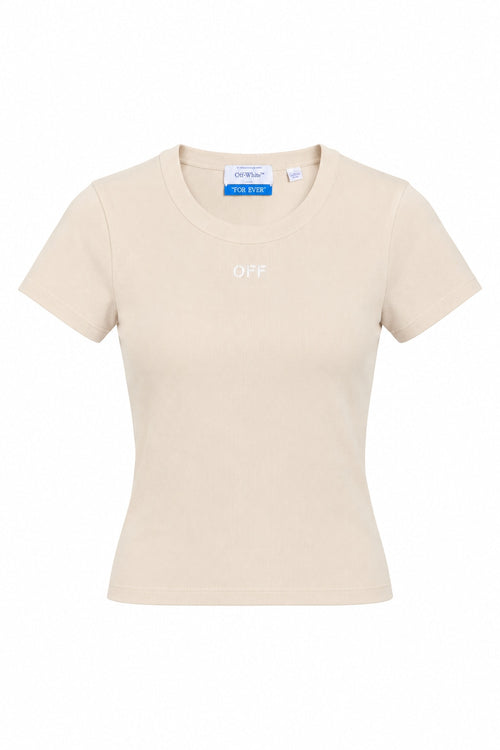OFF WHITE FITTED OFF T-SHIRT BEIGE