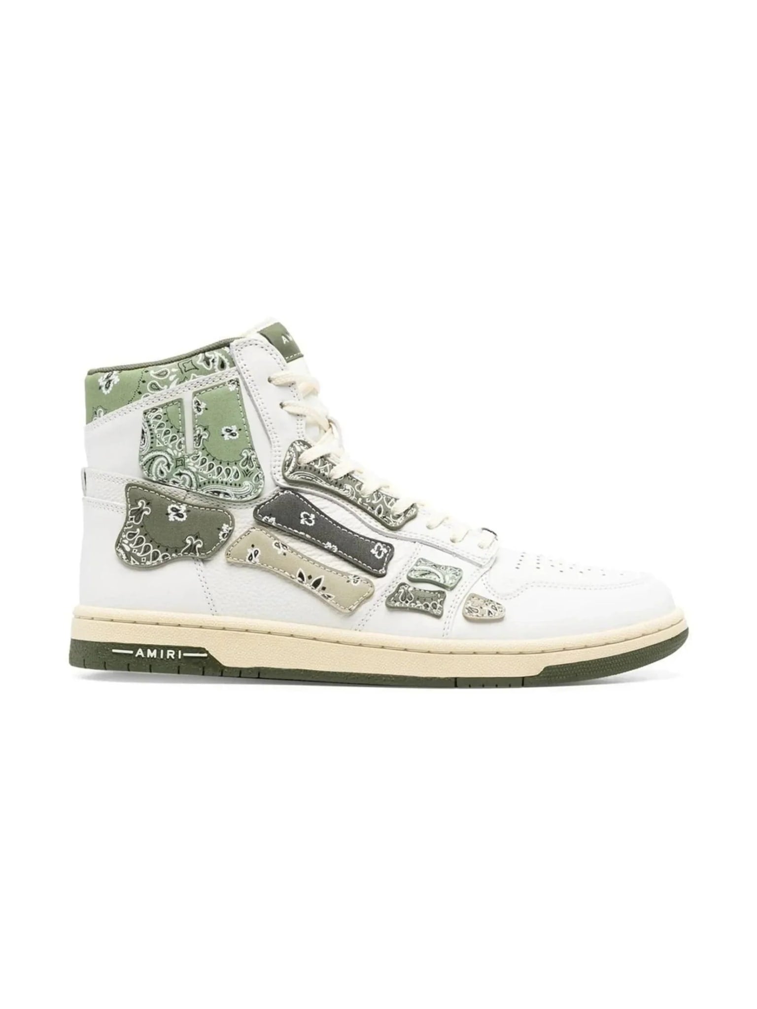 AMIRI SKEL HIGH WHITE GREEN BANDANA