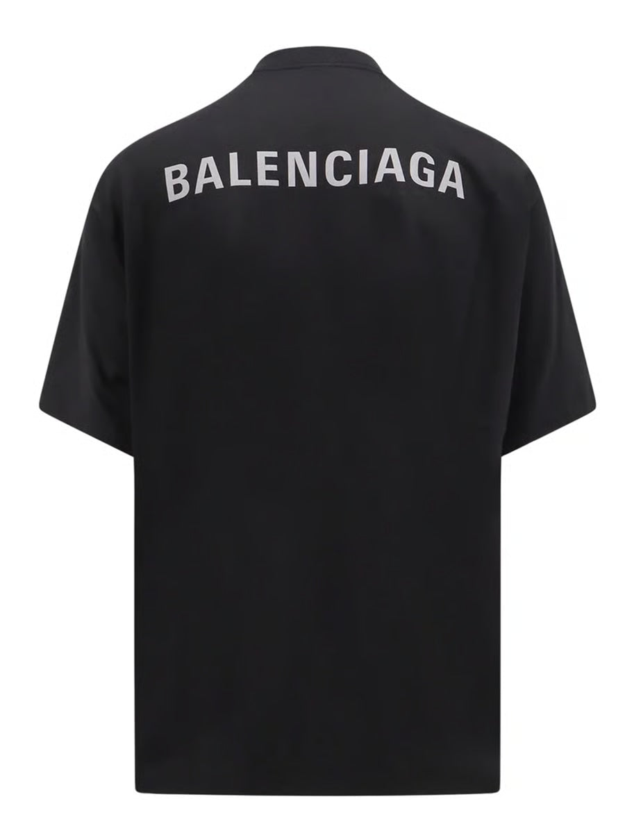 BALENCIAGA REFLECTIVE LOGO PRINTED T-SHIRT BLACK