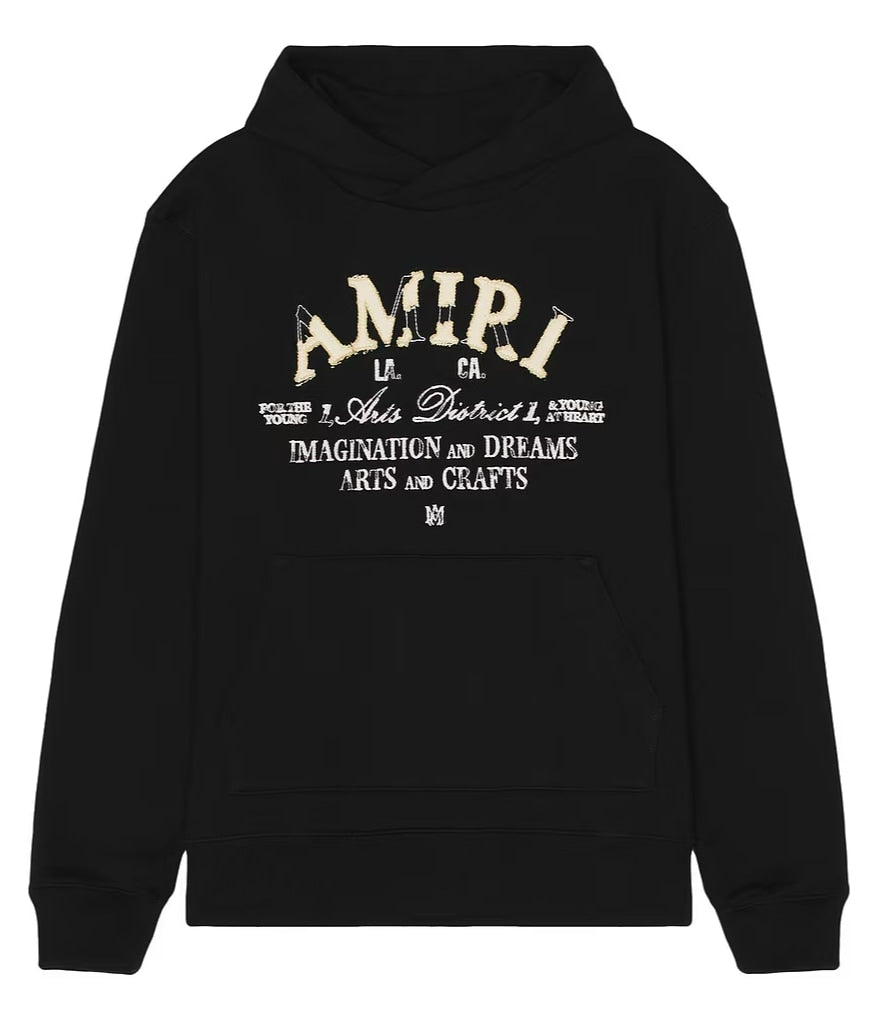 AMIRI DISTRESSED ARTS DISTRICT HOODIE BLACK