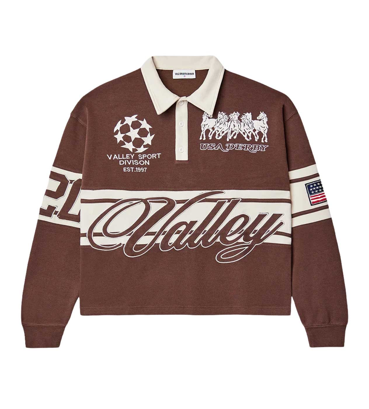 VALLEY CHOCOLATE DERBY RUGBY LONG SLEEVE BROWN