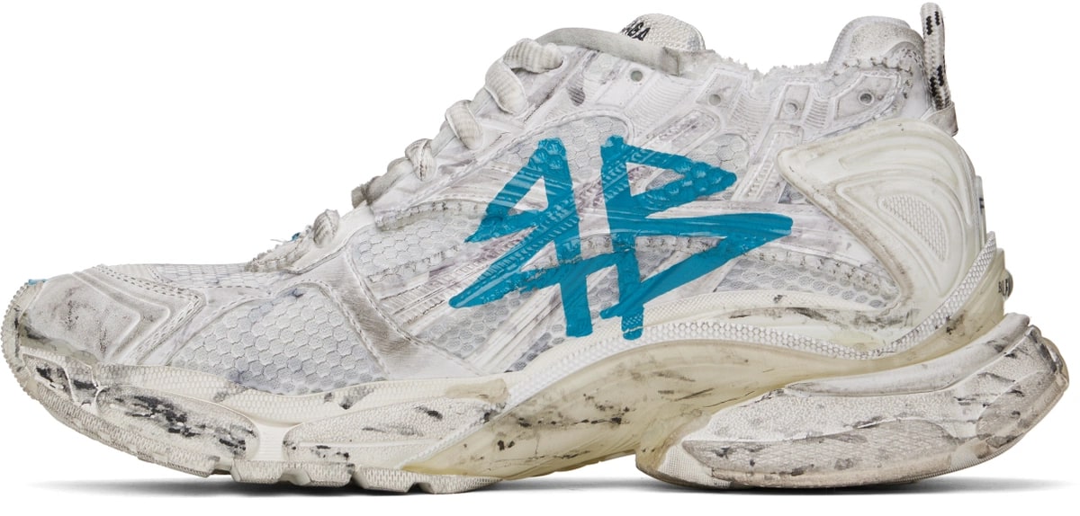 BALENCIAGA RUNNER GRAFFITI WHITE BLUE