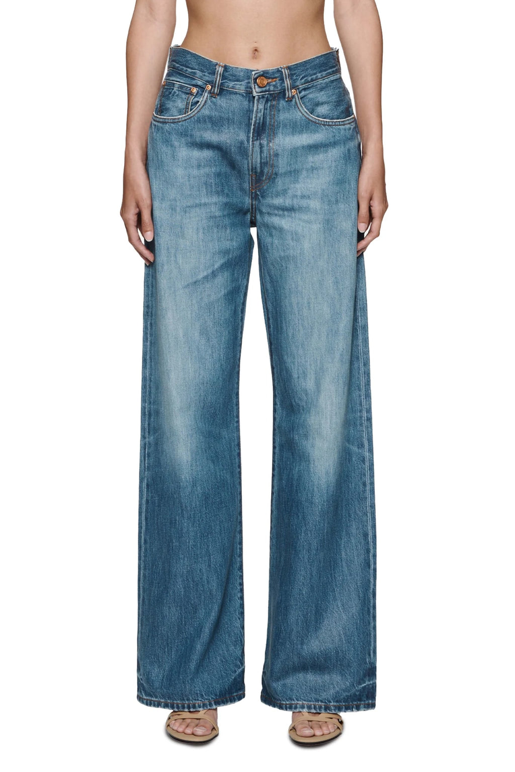 PURPLE BRAND WIDE COATED JEANS LIGHT INDIGO