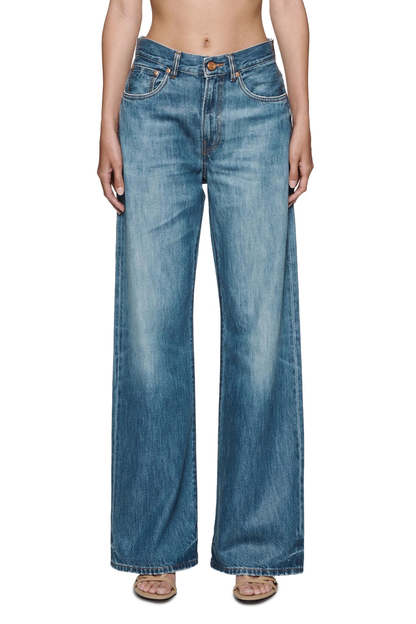 PURPLE BRAND WIDE COATED JEANS LIGHT INDIGO