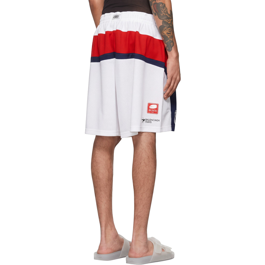 BALENCIAGA HOCKEY MESH SHORT WHITE