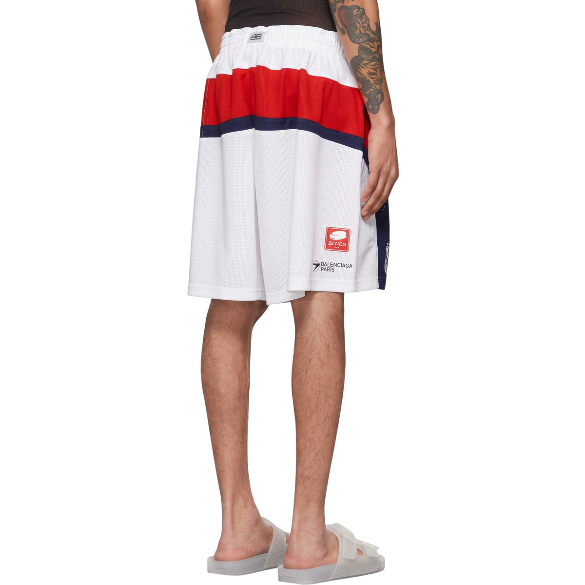 BALENCIAGA HOCKEY MESH SHORT WHITE