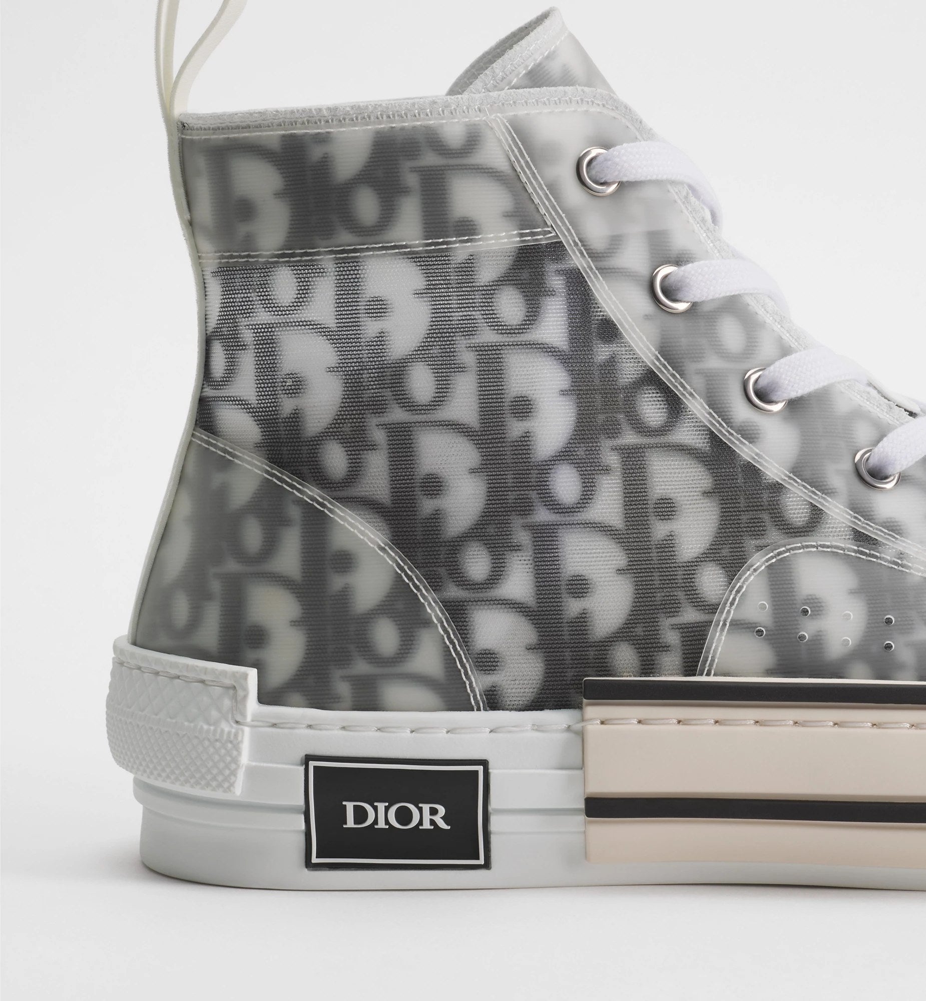 DIOR B23 HIGH WHITE OBLIQUE SNEAKERS