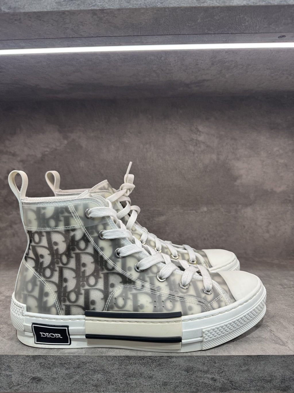 DIOR B23 HIGH WHITE OBLIQUE SNEAKERS