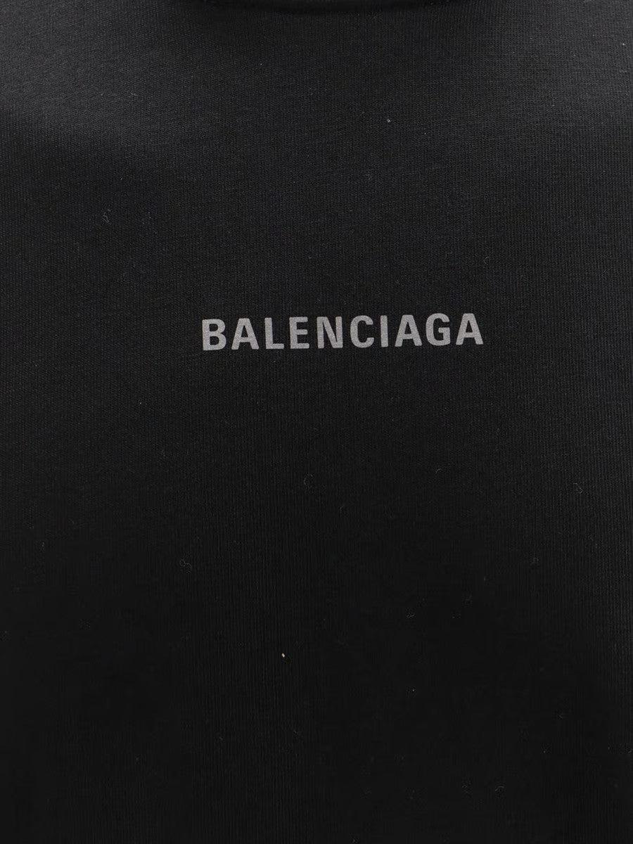 BALENCIAGA REFLECTIVE LOGO PRINTED T-SHIRT BLACK