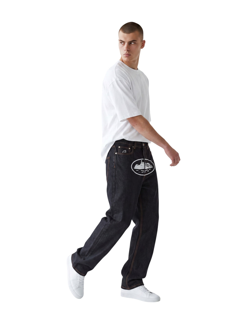 CORTEIZ ISLAND BAGGY JEANS WASHED BLACK