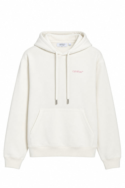 OFF WHITE SPRAY SWIZZLE HOODIE WHITE PINK